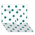 Polka Dots - Teal on White LOVE 3D Greeting Card (7x5)