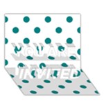 Polka Dots - Teal on White YOU ARE INVITED 3D Greeting Card (7x5)