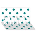 Polka Dots - Teal on White #1 MOM 3D Greeting Cards (8x4)
