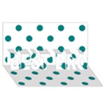 Polka Dots - Teal on White BEST BRO 3D Greeting Card (8x4)