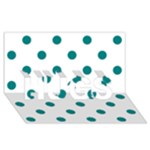 Polka Dots - Teal on White HUGS 3D Greeting Card (8x4)