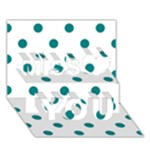 Polka Dots - Teal on White Miss You 3D Greeting Card (7x5)