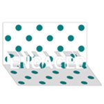 Polka Dots - Teal on White ENGAGED 3D Greeting Card (8x4)