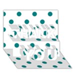 Polka Dots - Teal on White THANK YOU 3D Greeting Card (7x5)