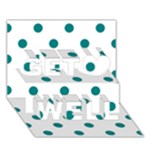 Polka Dots - Teal on White Get Well 3D Greeting Card (7x5)