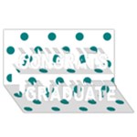 Polka Dots - Teal on White Congrats Graduate 3D Greeting Card (8x4)
