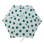 Polka Dots - Teal on White Mini Umbrella