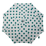 Polka Dots - Teal on White Hook Handle Umbrella (Medium)