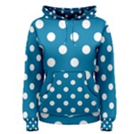 Polka Dots - White on Cerulean Women s Pullover Hoodie