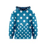 Polka Dots - White on Cerulean Kid s Pullover Hoodie