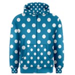 Polka Dots - White on Cerulean Men s Zipper Hoodie
