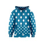 Polka Dots - White on Cerulean Kid s Zipper Hoodie