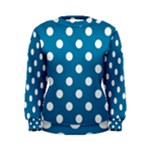 Polka Dots - White on Cerulean Women s Sweatshirt
