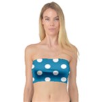 Polka Dots - White on Cerulean Bandeau Top