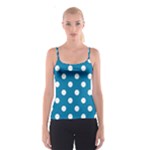 Polka Dots - White on Cerulean Spaghetti Strap Top