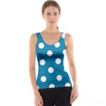 Polka Dots - White on Cerulean Tank Top