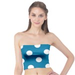 Polka Dots - White on Cerulean Tube Top