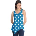 Polka Dots - White on Cerulean Sleeveless Tunic