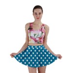 Polka Dots - White on Cerulean Mini Skirt