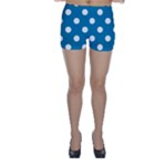 Polka Dots - White on Cerulean Skinny Shorts