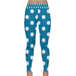 Polka Dots - White on Cerulean Yoga Leggings
