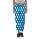 Polka Dots - White on Cerulean Women s Jogger Sweatpants