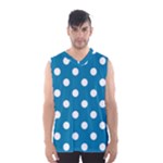 Polka Dots - White on Cerulean Men s Basketball Tank Top