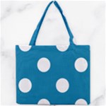 Polka Dots - White on Cerulean Mini Tote Bag