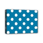 Polka Dots - White on Cerulean Mini Canvas 7  x 5  (Stretched)