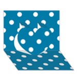 Polka Dots - White on Cerulean Heart 3D Greeting Card (7x5)