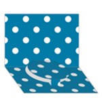 Polka Dots - White on Cerulean Circle Bottom 3D Greeting Card (7x5)