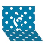 Polka Dots - White on Cerulean Ribbon 3D Greeting Card (7x5)