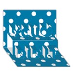 Polka Dots - White on Cerulean You Did It 3D Greeting Card (7x5)