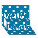 Polka Dots - White on Cerulean You Rock 3D Greeting Card (7x5)