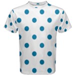 Polka Dots - Cerulean on White Men s Cotton Tee