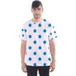Polka Dots - Cerulean on White Men s Sport Mesh Tee