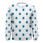 Polka Dots - Cerulean on White Men s Long Sleeve T-shirt