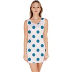Polka Dots - Cerulean on White Bodycon Dress