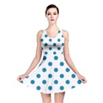 Polka Dots - Cerulean on White Reversible Skater Dress