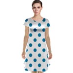 Polka Dots - Cerulean on White Cap Sleeve Nightdress