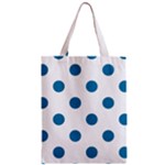 Polka Dots - Cerulean on White Zipper Classic Tote Bag