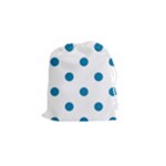 Polka Dots - Cerulean on White Drawstring Pouch (S)