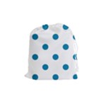 Polka Dots - Cerulean on White Drawstring Pouch (M)