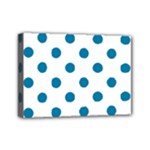 Polka Dots - Cerulean on White Mini Canvas 7  x 5  (Stretched)