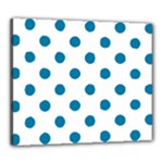 Polka Dots - Cerulean on White Canvas 24  x 20  (Stretched)