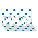 Polka Dots - Cerulean on White MOM 3D Greeting Card (8x4)