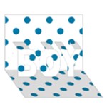 Polka Dots - Cerulean on White BOY 3D Greeting Card (7x5)