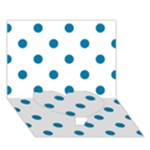 Polka Dots - Cerulean on White Heart Bottom 3D Greeting Card (7x5)