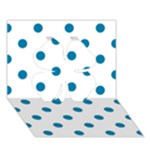 Polka Dots - Cerulean on White Clover 3D Greeting Card (7x5)