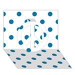 Polka Dots - Cerulean on White Peace Sign 3D Greeting Card (7x5)